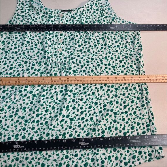 ANN TAYLOR Women’s Leafy Green and White Top Size Large - Picture 4 of 7
